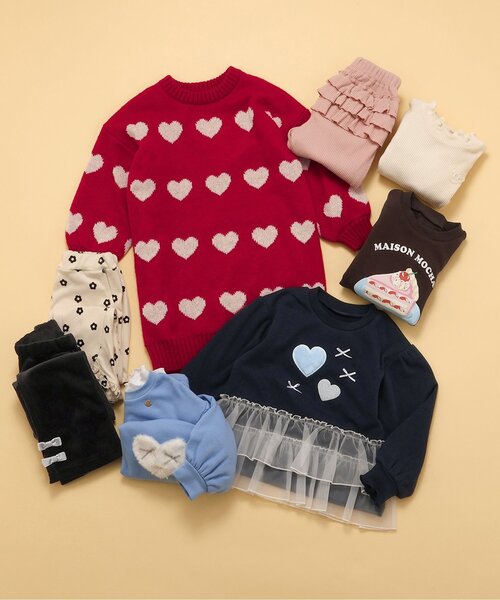 apres les cours（アプレレクール）の「【総柄】ハート・花柄 裾フリルきゅんパンツ_ジュニア対応（その他パンツ・キッズ・その他3/ブラウン/ブラック・80/90/100/110/120/130/140）」の13枚目の写真