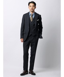 SUIT SQUARE(スーツスクエア)のスマみえテーパードパンツ ウォッシャブル ストレッチ CROSS MOVA バーズアイ(スーツパンツ)