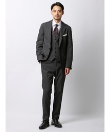 SUIT SQUARE | スマみえテーパードパンツ ウォッシャブル ストレッチ CROSS MOVA バーズアイ(スーツパンツ)