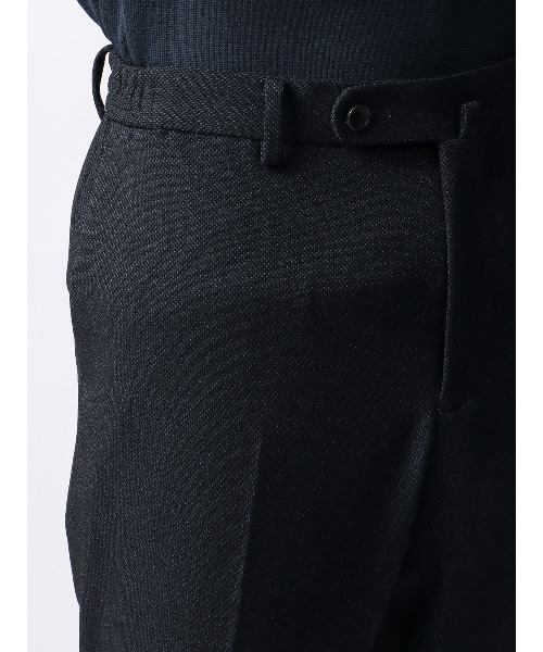 SUIT SQUARE（スーツスクエア）の「スマみえテーパードパンツ ウォッシャブル ストレッチ CROSS MOVA バーズアイ（スーツパンツ・メンズ・ネイビー/グレー・4L/3L/LL/L/M/S/SS）」の4枚目の写真