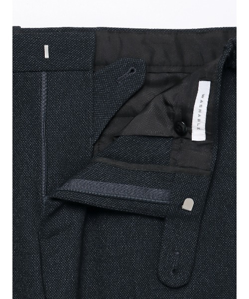 SUIT SQUARE（スーツスクエア）の「スマみえテーパードパンツ ウォッシャブル ストレッチ CROSS MOVA バーズアイ（スーツパンツ・メンズ・ネイビー/グレー・4L/3L/LL/L/M/S/SS）」の6枚目の写真