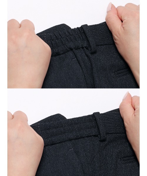 SUIT SQUARE（スーツスクエア）の「スマみえテーパードパンツ ウォッシャブル ストレッチ CROSS MOVA バーズアイ（スーツパンツ・メンズ・ネイビー/グレー・4L/3L/LL/L/M/S/SS）」の7枚目の写真