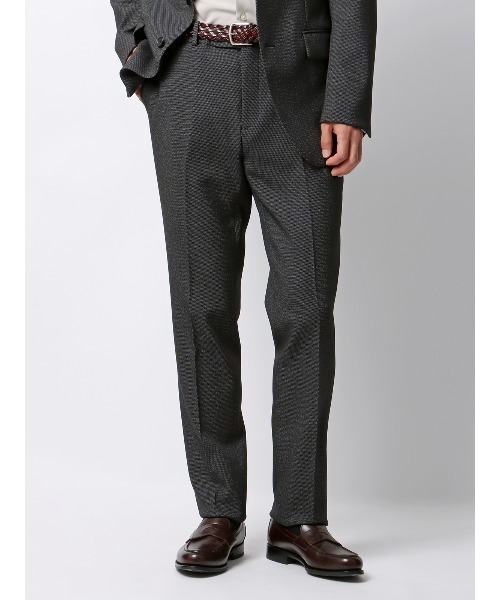 SUIT SQUARE（スーツスクエア）の「スマみえテーパードパンツ ウォッシャブル ストレッチ CROSS MOVA バーズアイ（スーツパンツ・メンズ・ネイビー/グレー・4L/3L/LL/L/M/S/SS）」の11枚目の写真