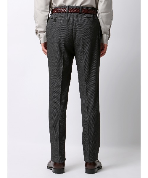 SUIT SQUARE（スーツスクエア）の「スマみえテーパードパンツ ウォッシャブル ストレッチ CROSS MOVA バーズアイ（スーツパンツ・メンズ・ネイビー/グレー・4L/3L/LL/L/M/S/SS）」の14枚目の写真