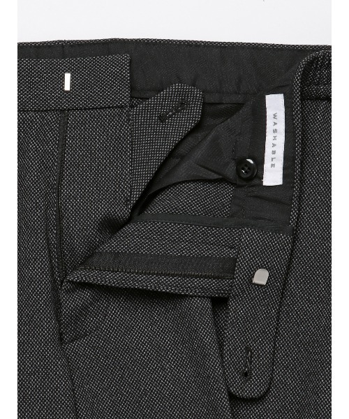 SUIT SQUARE（スーツスクエア）の「スマみえテーパードパンツ ウォッシャブル ストレッチ CROSS MOVA バーズアイ（スーツパンツ・メンズ・ネイビー/グレー・4L/3L/LL/L/M/S/SS）」の17枚目の写真