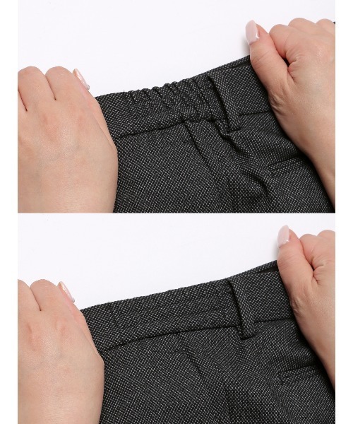 SUIT SQUARE（スーツスクエア）の「スマみえテーパードパンツ ウォッシャブル ストレッチ CROSS MOVA バーズアイ（スーツパンツ・メンズ・ネイビー/グレー・4L/3L/LL/L/M/S/SS）」の18枚目の写真