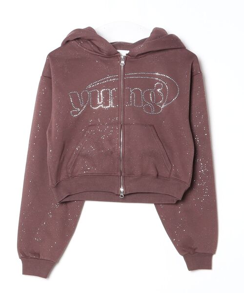 younger song（ヤンガーソング）の「Universal logo rhinestone zip hoodie（パーカー・メンズ・その他/ヘザーグレー/Black/Purple/ブラウン・SMALL/MEDIUM）」の3枚目の写真