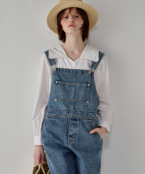 RONRON(ロンロン)の「OVERALLS DENIM PANTS MEDIUM BLUE(サロペット/オーバーオール・レディース・その他・FREE)」の2枚目の写真