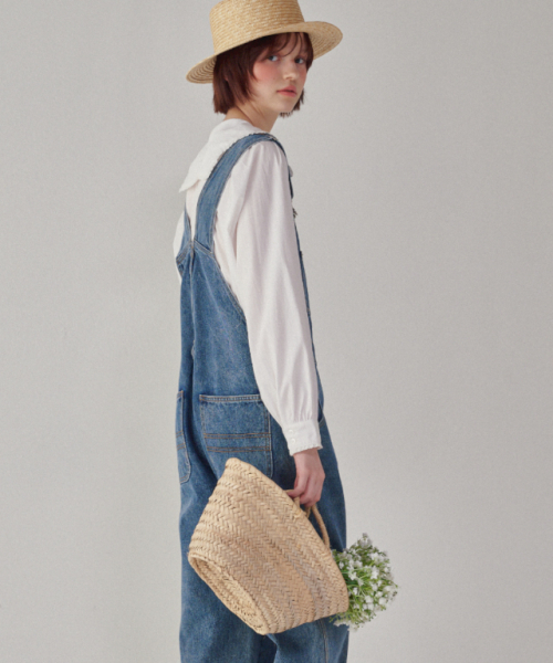 RONRON(ロンロン)の「OVERALLS DENIM PANTS MEDIUM BLUE(サロペット/オーバーオール・レディース・その他・FREE)」の4枚目の写真