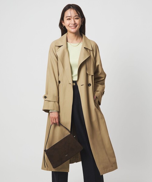 green label relaxing(グリーンレーベルリラクシング)の「ライト トレンチコート(トレンチコート・レディース・ネイビー/ベージュ・FREE)」の1枚目の写真