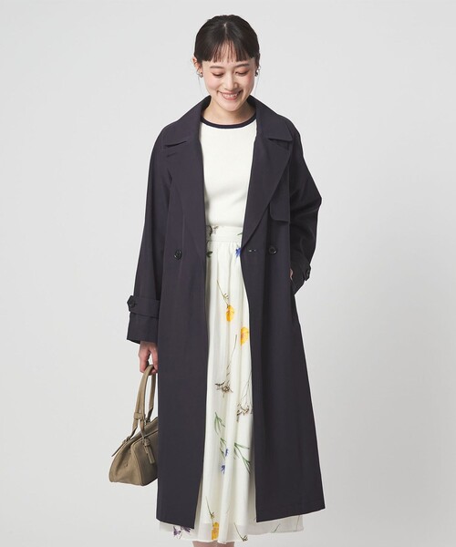 green label relaxing(グリーンレーベルリラクシング)の「ライト トレンチコート(トレンチコート・レディース・ネイビー/ベージュ・FREE)」の2枚目の写真