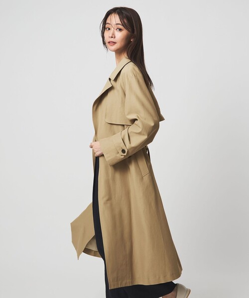 green label relaxing(グリーンレーベルリラクシング)の「ライト トレンチコート(トレンチコート・レディース・ネイビー/ベージュ・FREE)」の7枚目の写真