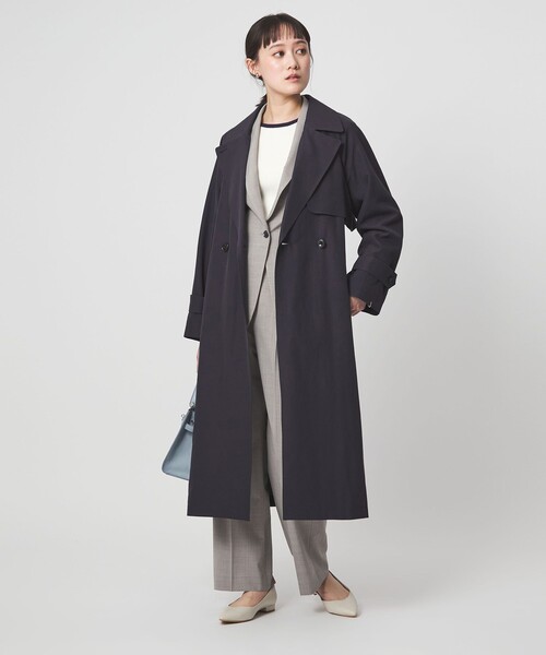 green label relaxing(グリーンレーベルリラクシング)の「ライト トレンチコート(トレンチコート・レディース・ネイビー/ベージュ・FREE)」の9枚目の写真