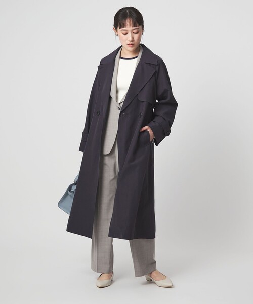 green label relaxing(グリーンレーベルリラクシング)の「ライト トレンチコート(トレンチコート・レディース・ネイビー/ベージュ・FREE)」の10枚目の写真