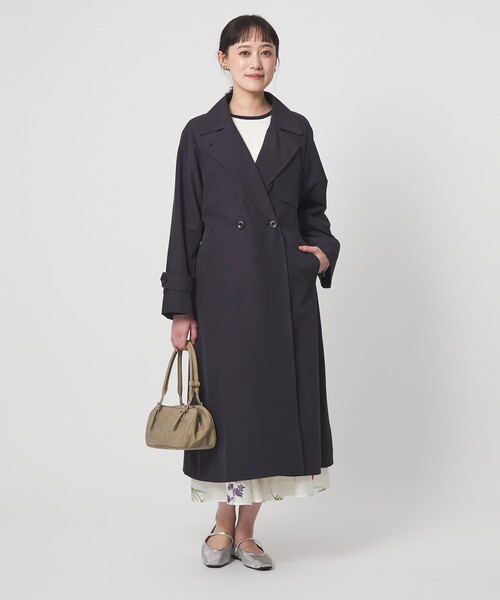 green label relaxing(グリーンレーベルリラクシング)の「ライト トレンチコート(トレンチコート・レディース・ネイビー/ベージュ・FREE)」の14枚目の写真