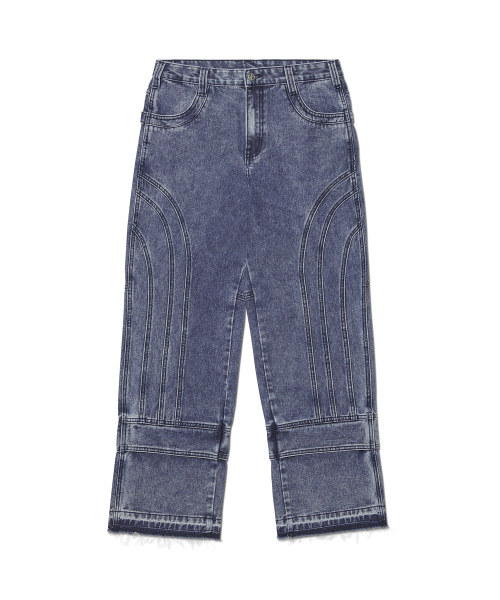NOMANUAL(NOMANUAL)の「WASHED DENIM WORK PANTS - WASHED BLUE(デニムパンツ・レディース・その他・SMALL/MEDIUM/LARGE)」の1枚目の写真
