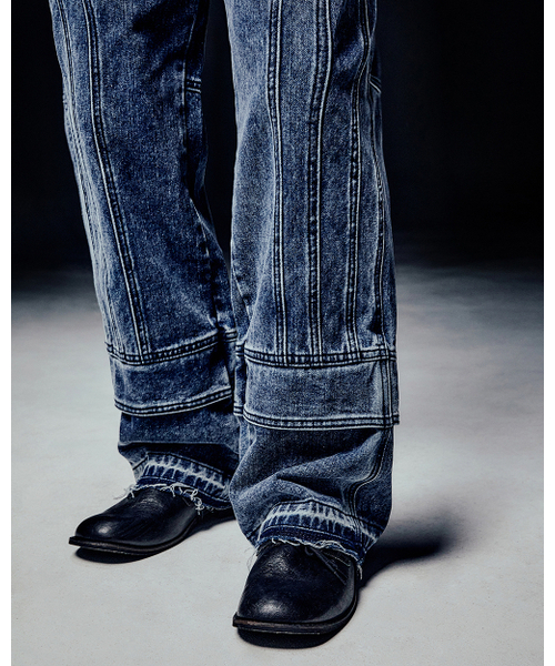 NOMANUAL(NOMANUAL)の「WASHED DENIM WORK PANTS - WASHED BLUE(デニムパンツ・レディース・その他・SMALL/MEDIUM/LARGE)」の3枚目の写真