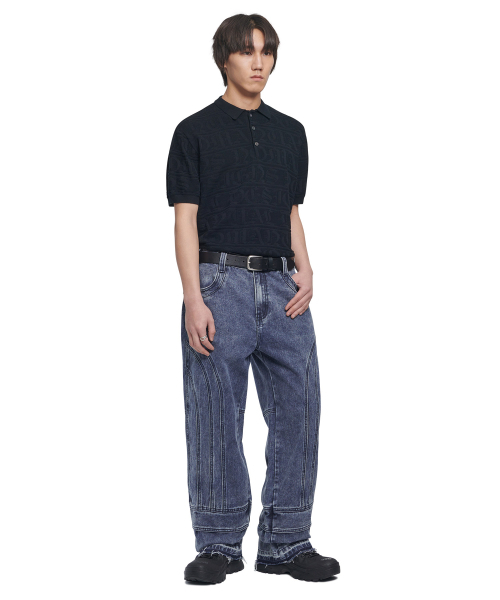 NOMANUAL(NOMANUAL)の「WASHED DENIM WORK PANTS - WASHED BLUE(デニムパンツ・レディース・その他・SMALL/MEDIUM/LARGE)」の4枚目の写真