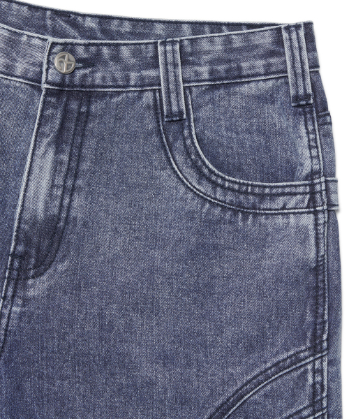 NOMANUAL(NOMANUAL)の「WASHED DENIM WORK PANTS - WASHED BLUE(デニムパンツ・レディース・その他・SMALL/MEDIUM/LARGE)」の6枚目の写真
