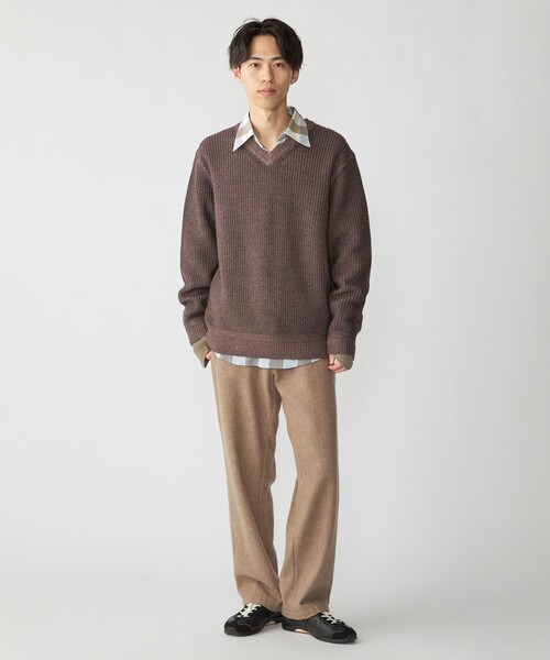 セール】SHIPS: ウール ガーメントダイ Vネック ニット（ニット