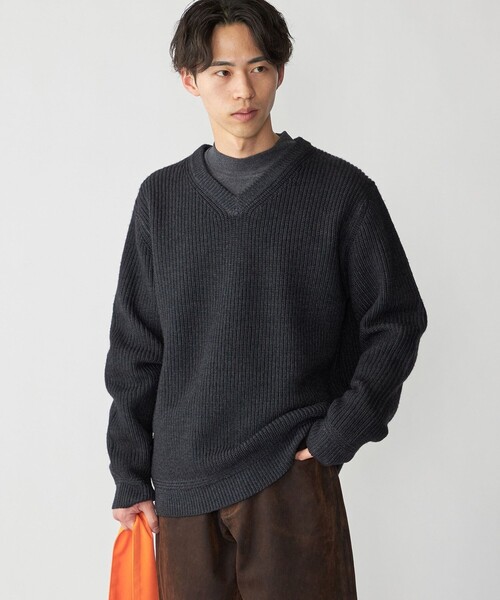 セール】SHIPS: ウール ガーメントダイ Vネック ニット（ニット