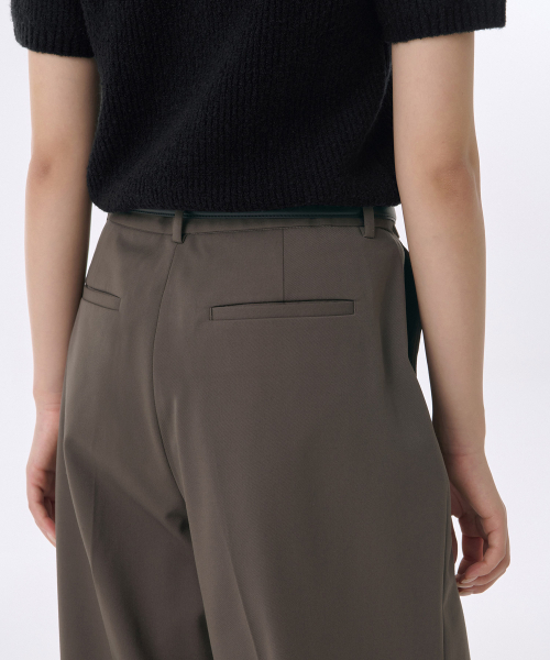 MUSINSA STANDARD WOMAN（ムシンサスタンダードウーマン）の「ウィメンズヘビーウェイト裏起毛ディープタックワイドスラックス[カーキブラウン]（スラックス・レディース・その他・34/32/28/29/30/31/24/25/26/27）」の5枚目の写真