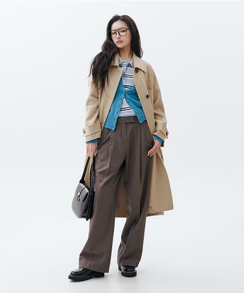 MUSINSA STANDARD WOMAN（ムシンサスタンダードウーマン）の「ウィメンズヘビーウェイト裏起毛ディープタックワイドスラックス[カーキブラウン]（スラックス・レディース・その他・34/32/28/29/30/31/24/25/26/27）」の6枚目の写真