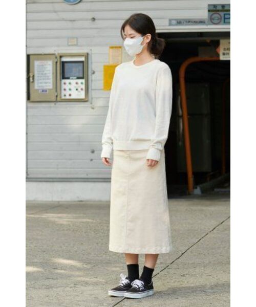 MUSINSA STANDARD WOMAN（ムシンサスタンダードウーマン）の「レディースコーデュロイミドル丈[クリーム]（スカート・レディース・その他・SMALL/MEDIUM/LARGE/X-SMALL）」の12枚目の写真