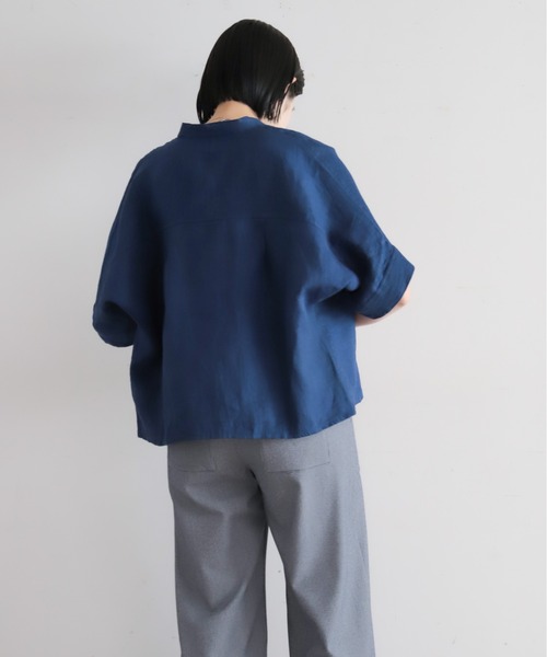 NOMBRE IMPAIR（ノンブルアンペール）の「インドリネン　スタンドバンザイシャツ（シャツ/ブラウス・レディース・ブラウン/オレンジ/ブルー・FREE）」の18枚目の写真
