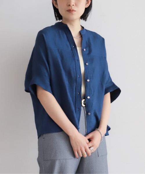 NOMBRE IMPAIR（ノンブルアンペール）の「インドリネン　スタンドバンザイシャツ（シャツ/ブラウス・レディース・ブラウン/オレンジ/ブルー・FREE）」の21枚目の写真