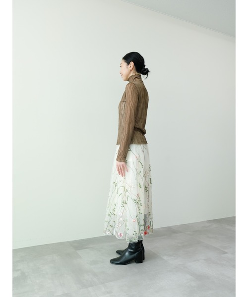 DOLLUPOOPS（ドールアップウップス）の「フローラル刺繍チュールスカート（スカート・レディース・ブラック/ベージュ系・FREE）」の8枚目の写真