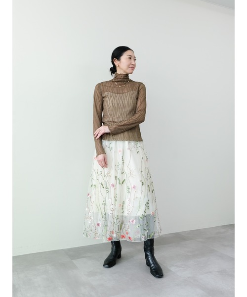 DOLLUPOOPS（ドールアップウップス）の「フローラル刺繍チュールスカート（スカート・レディース・ブラック/ベージュ系・FREE）」の10枚目の写真