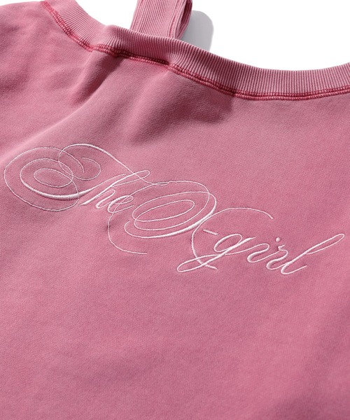 X-girl(エックスガール)の「FADED LAYERED SHOULDER SWEAT TOP(スウェット・レディース・ブラック/グレー/ピンク・S/M)」の11枚目の写真