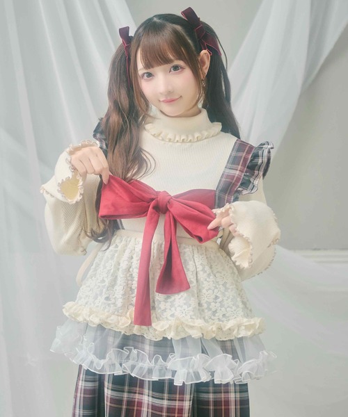 kutir(クティール)の「【クティールとレトロ】マルチウェイボリュームレースフリル(付け襟・レディース・オレンジ/ベージュ/ピンク/オフホワイト・FREE)」の17枚目の写真