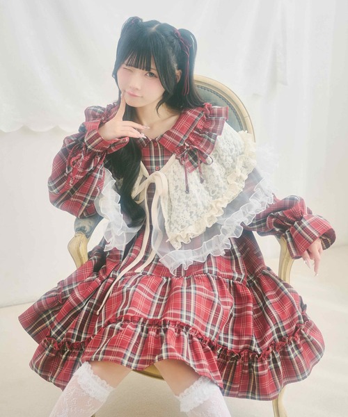 kutir(クティール)の「【クティールとレトロ】マルチウェイボリュームレースフリル(付け襟・レディース・オレンジ/ベージュ/ピンク/オフホワイト・FREE)」の15枚目の写真