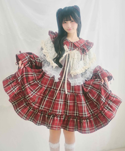 kutir(クティール)の「【クティールとレトロ】マルチウェイボリュームレースフリル(付け襟・レディース・オレンジ/ベージュ/ピンク/オフホワイト・FREE)」の9枚目の写真