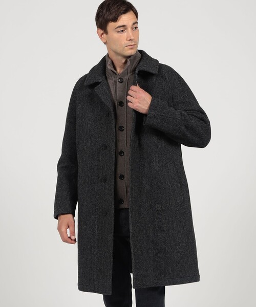 ブリティッシュウールツイード バルカラーコート ZANIERI（ステン