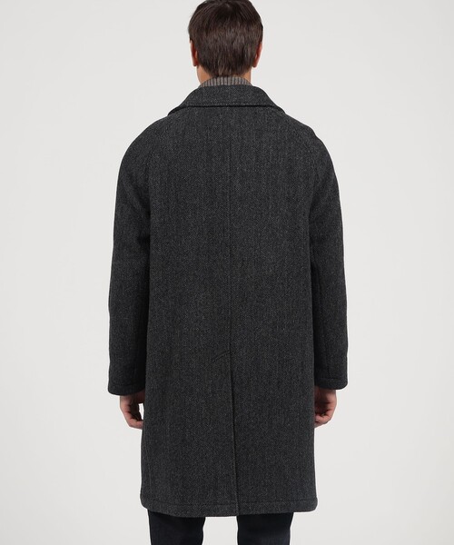 TOMORROWLAND （トゥモローランド）の「ブリティッシュウールツイード バルカラーコート ZANIERI（ステンカラーコート・メンズ・ダークグリーン/ブラウン系その他/チャコールグレー・M/L/XS/S）」の7枚目の写真