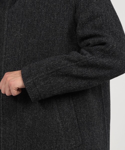 TOMORROWLAND （トゥモローランド）の「ブリティッシュウールツイード バルカラーコート ZANIERI（ステンカラーコート・メンズ・ダークグリーン/ブラウン系その他/チャコールグレー・M/L/XS/S）」の10枚目の写真