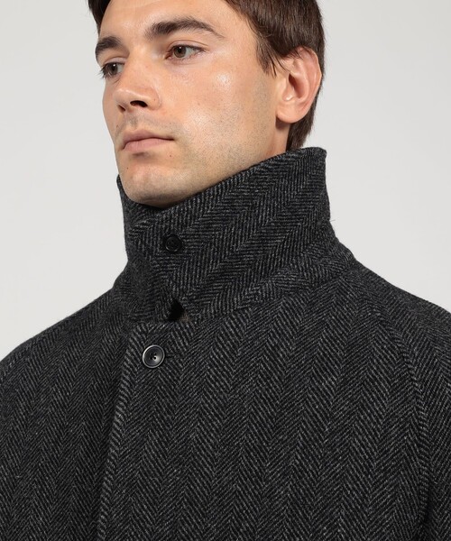 TOMORROWLAND （トゥモローランド）の「ブリティッシュウールツイード バルカラーコート ZANIERI（ステンカラーコート・メンズ・ダークグリーン/ブラウン系その他/チャコールグレー・M/L/XS/S）」の13枚目の写真