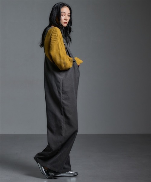 Soiunique（スワユニーク）の「V開きゆったりサイズオールインワン ［Soiunique］（つなぎ/オールインワン・レディース・チャコール/ブラック・M～Ｌ/L～LL）」の14枚目の写真