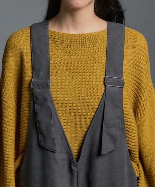 Soiunique（スワユニーク）の「V開きゆったりサイズオールインワン ［Soiunique］（つなぎ/オールインワン・レディース・チャコール/ブラック・M～Ｌ/L～LL）」の20枚目の写真