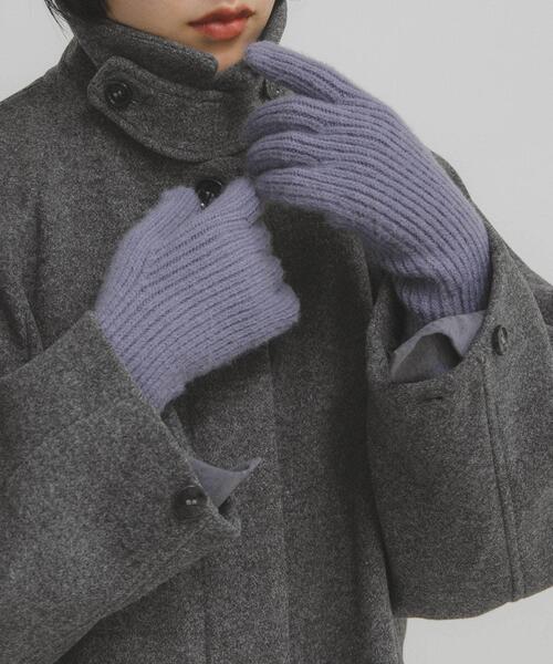 KBF（ケイビーエフ）の「リブニットグローブ（手袋・レディース・アイボリー/ライトブルー/ブラウン・ONE）」の3枚目の写真