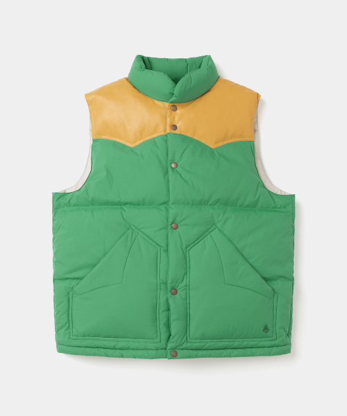 western down vest green