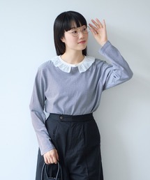 bulle de savon | frill×border 長袖プルオーバー(Tシャツ/カットソー)