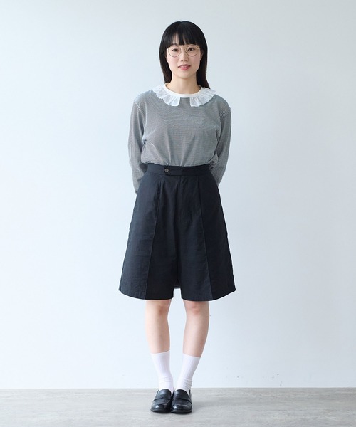 bulle de savon（ビュルデサボン）の「frill×border 長袖プルオーバー（Tシャツ/カットソー・レディース・ブラック/ネイビー・FREE）」の9枚目の写真