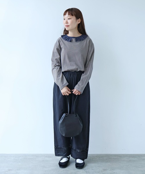 bulle de savon（ビュルデサボン）の「frill×border 長袖プルオーバー（Tシャツ/カットソー・レディース・ブラック/ネイビー・FREE）」の20枚目の写真