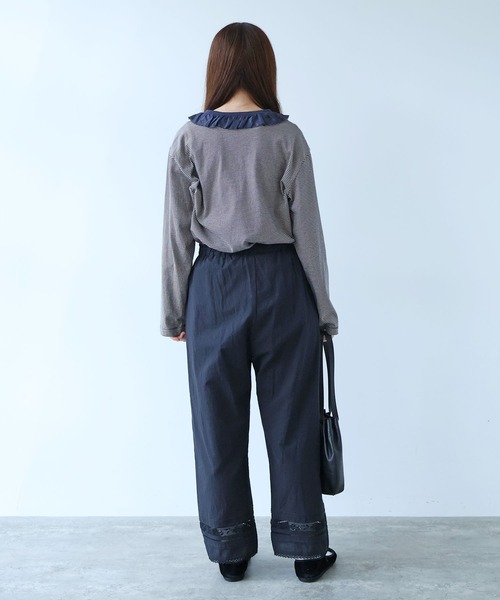 bulle de savon（ビュルデサボン）の「frill×border 長袖プルオーバー（Tシャツ/カットソー・レディース・ブラック/ネイビー・FREE）」の21枚目の写真