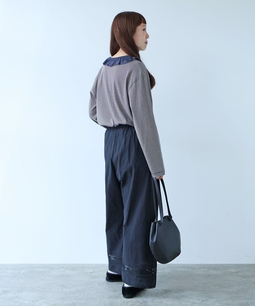 bulle de savon（ビュルデサボン）の「frill×border 長袖プルオーバー（Tシャツ/カットソー・レディース・ブラック/ネイビー・FREE）」の22枚目の写真