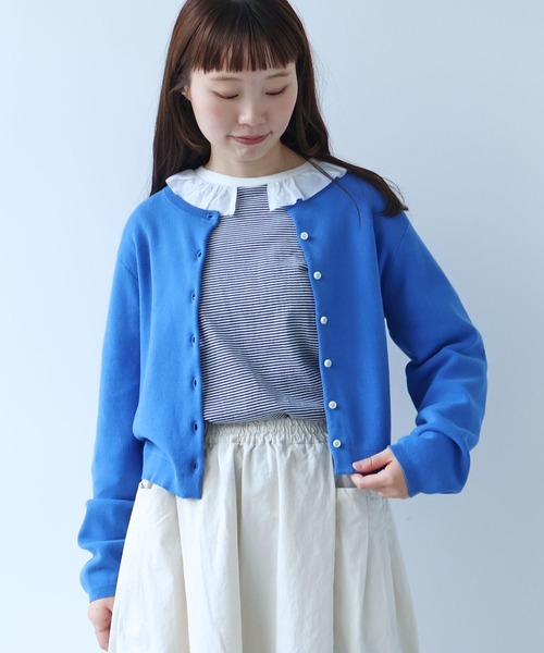 bulle de savon（ビュルデサボン）の「frill×border 長袖プルオーバー（Tシャツ/カットソー・レディース・ブラック/ネイビー・FREE）」の12枚目の写真